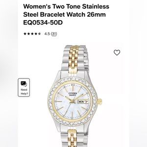 Citizen Women's Two Tone Stainless Steel Bracelet Watch 26mm